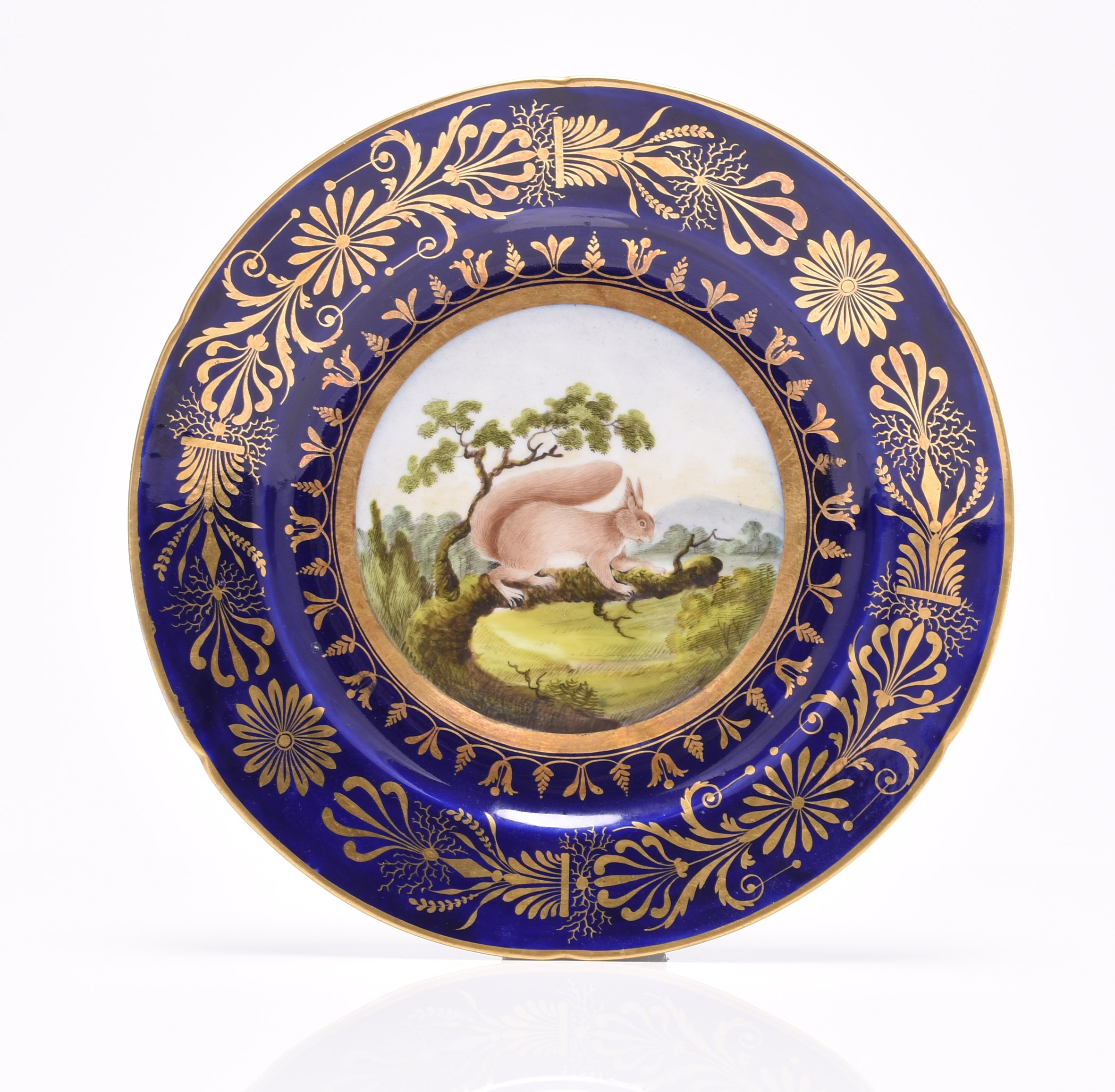 Coalport A ‘Squirrel’ plate, with elaborate gilding valued at up to £300. Halls Fine Art